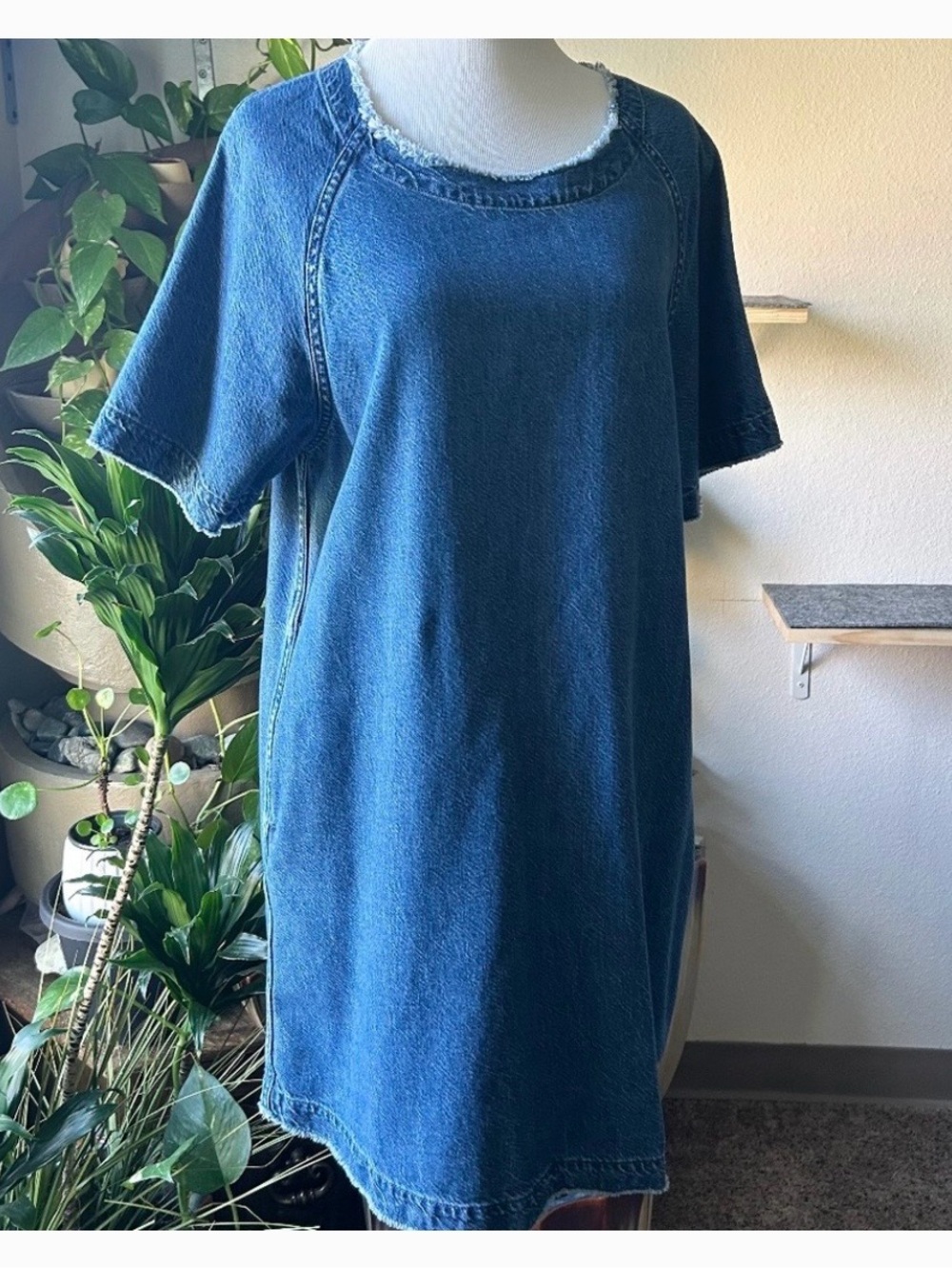 Rag & Bone Blue Denim Cotton Short Sleeve Dress size SP